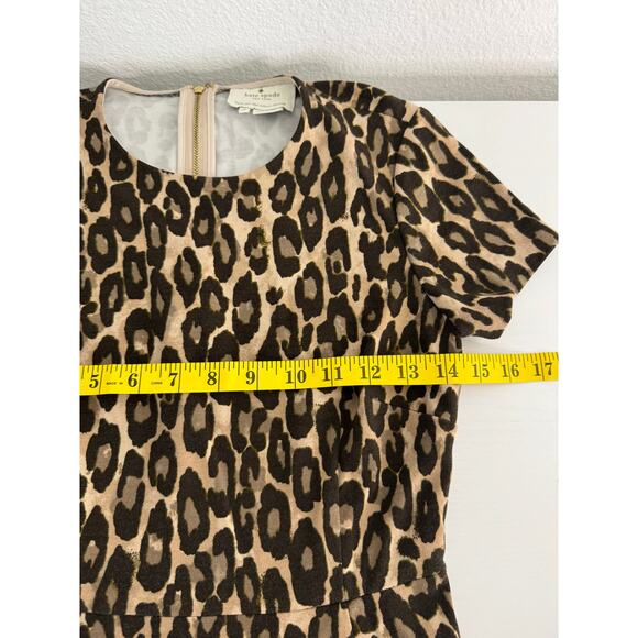 Kate spade women’s fit and flare dress leopard cheetah size 0 pockets - Picture 8 of 9